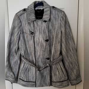 Banana Republic Monochrome Checkered Coat With Belt T-023